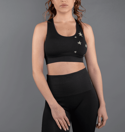 TEMA Athletics Seamless Black Star Bra