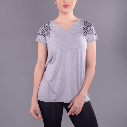 TEMA Athletics Black Foil Gladiator Easy V-Neck Gray Tee