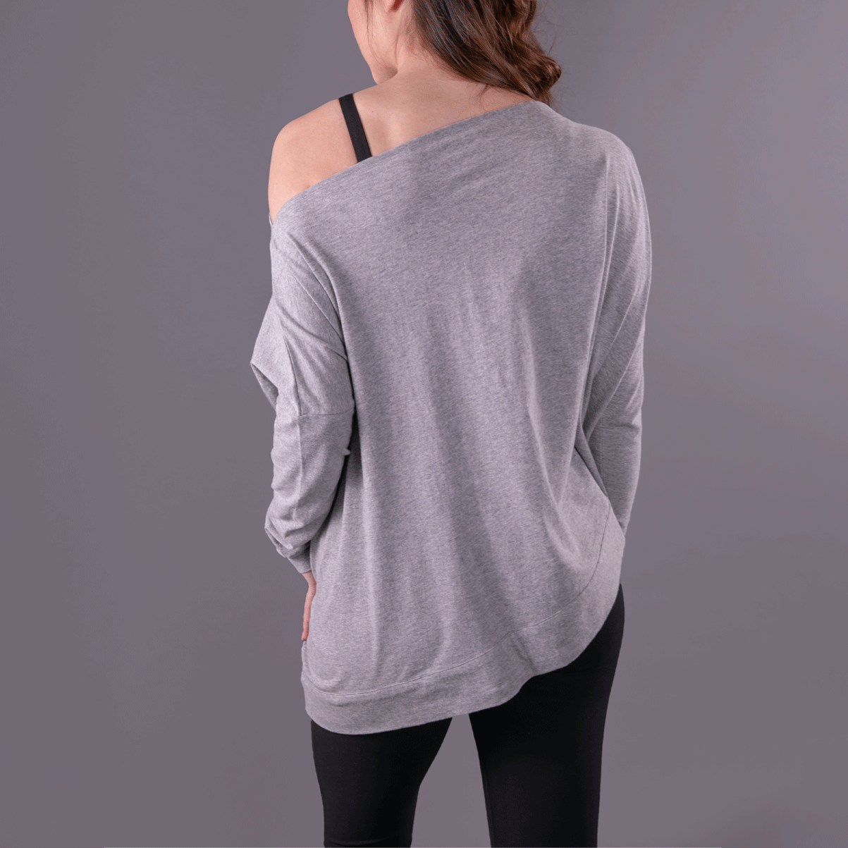 TEMA Athletics Graystone Convertible Off Shoulder Layering Tunic & Cardigan