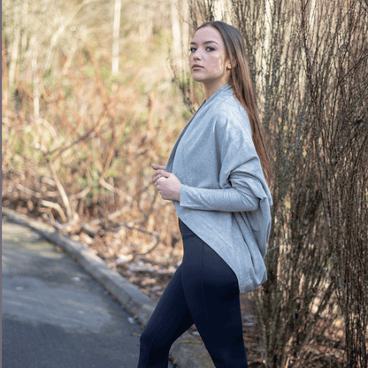 TEMA Athletics Graystone Convertible Off Shoulder Layering Tunic & Cardigan