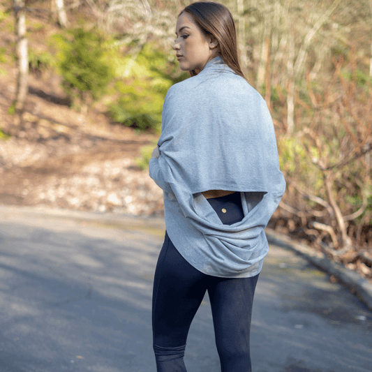 TEMA Athletics Graystone Convertible Off Shoulder Layering Tunic & Cardigan