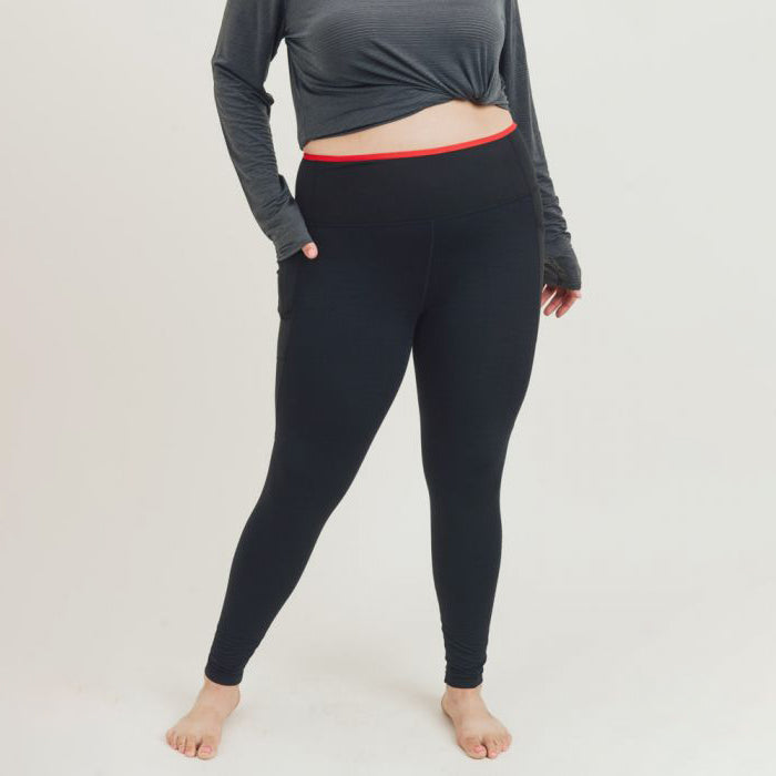 Regular Size Heather Black Side Pocket High Waist Leggings – TEMA